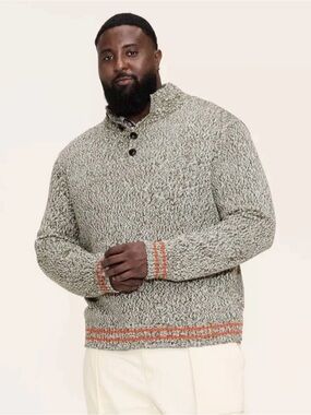 Men's Big & Tall Marl Pullover Sweater - Woolrich Olive Green 2XLT